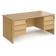 Harlow Panel End Straight Desk with 2 x Three Drawer Pedestals